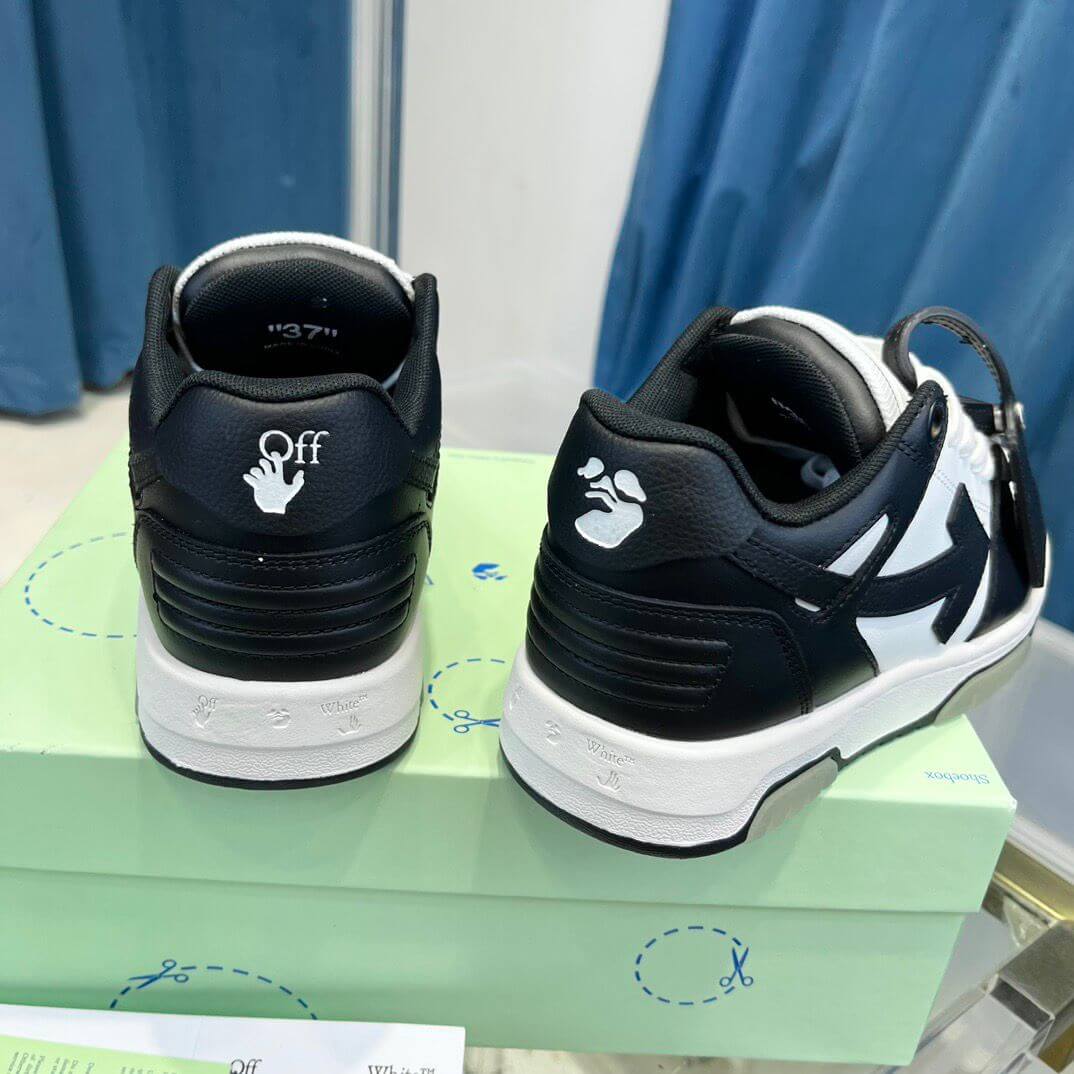 Back view of Off White sneakers showcasing unique design and branding.